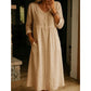 📢📢30% OFF !! ⏰Women's Casual V-Neck Button-Down Linen Midi Dress