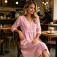 📢📢30% OFF !! ⏰Women's Casual V-Neck Button-Down Linen Midi Dress