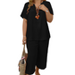 📢📢35% OFF !! ⏰Women's Casual Short Sleeve Top & Wide Leg Pants Set