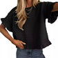 📢📢40% OFF !! ⏰Women's Short Sleeve Ruffle Knit Top