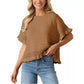 📢📢40% OFF !! ⏰Women's Short Sleeve Ruffle Knit Top