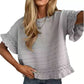 📢📢40% OFF !! ⏰Women's Short Sleeve Ruffle Knit Top