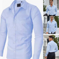 📢📢40% OFF !! ⏰ Solid-Color Long-Sleeve Shirt – Wrinkle-Resistant Cotton Blend & Classic Fit – Professional Business Dress Shirt for Men 🌿