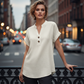 📢📢40% OFF !! ⏰Women's V-Neck T-Shirt with Button Placket