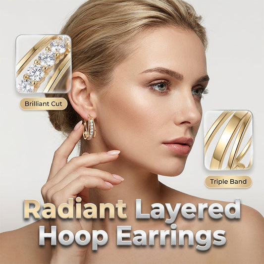 📢📢40% OFF !! ⏰Elegant Geometric Hoop Earrings with Sparkling Accents