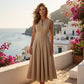 📢📢30% OFF !! ⏰Sleeveless Zip-Front A-Line Maxi Dress