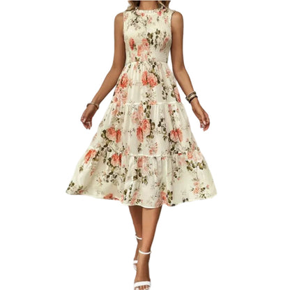 📢📢36% OFF !! ⏰Women’s Sleeveless Floral Print Casual Dress