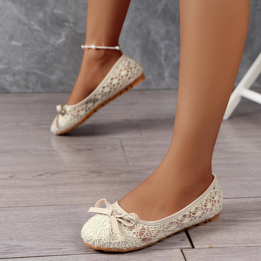 📢📢30% OFF !! ⏰💞50K+ SOLD! Women’s Elegant Lace Ballet Flats With Bow-Tie