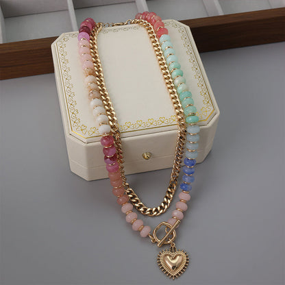 📢📢30% OFF !! ⏰Bohemian Rainbow Bead & Chain Layered Necklace