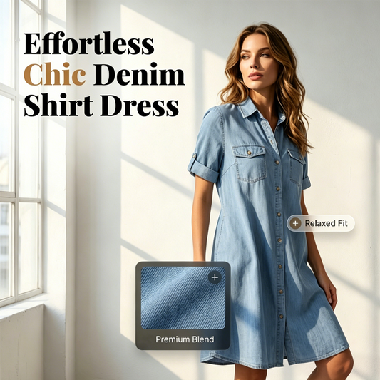 📢📢30% OFF !! ⏰Women's Casual Denim Shirt Dress