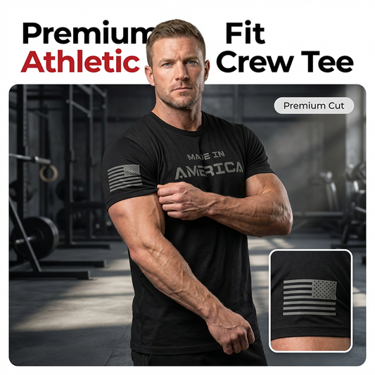 📢📢40% OFF !! ⏰ Men's Athletic Fit Crew Neck Tee – Breathable Cotton, Perfect Stretch & Versatile Gym to Street ✨