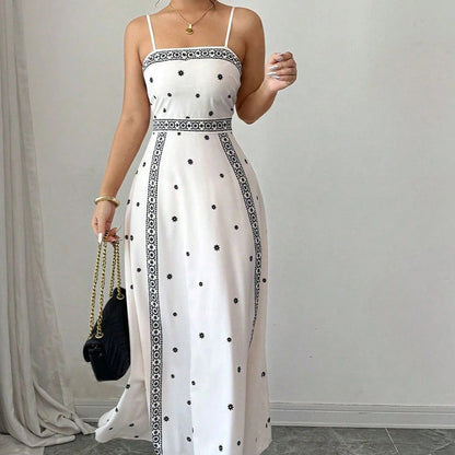 📢📢40% OFF !! ⏰Women's Elegant Printed Spaghetti Strap Dress
