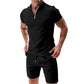 📢📢30% OFF !! ⏰Summer Casual Zip-Neck Shirt & Shorts Set