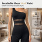 📢📢30% OFF !! ⏰One-Shoulder Mesh Panel Wide-Leg Jumpsuit