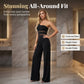 📢📢30% OFF !! ⏰One-Shoulder Mesh Panel Wide-Leg Jumpsuit