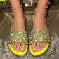 📢📢30% OFF !! ⏰Women's Sparkling Rhinestone Flat Slide Sandals