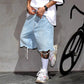 📢📢30% OFF !! ⏰Men's Fashion Loose Fit Denim Shorts with Raw Hem