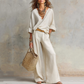 📢📢30% OFF !! ⏰Women's V-Neck Top & Wide-Leg Pants 2-Piece Set