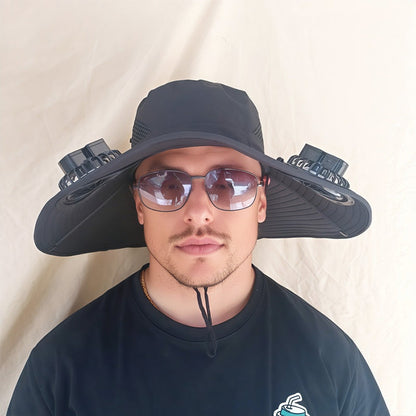 📢📢30% OFF !! ⏰Outdoor Sun Hat with Dual Solar-Powered Fans