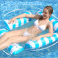 📢📢30% OFF !! ⏰Inflatable Stripe Pool Float Lounge Chair