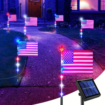 📢📢40% OFF !! ⏰Outdoor Solar Flag Stake Lights