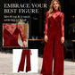 📢📢40% OFF !! ⏰2-Piece Velvet Jumpsuit & Lace Top Set