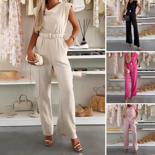 📢📢30% OFF !! ⏰Women's Sleeveless Draped Neck Jumpsuit