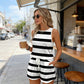 📢📢40% OFF !! ⏰Women's Striped Sleeveless Top & Shorts 2-Piece Set