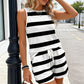 📢📢40% OFF !! ⏰Women's Striped Sleeveless Top & Shorts 2-Piece Set