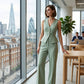 📢📢30% OFF !! ⏰Women’s Sleeveless Vest & Wide-Leg Pants 2-Piece Set