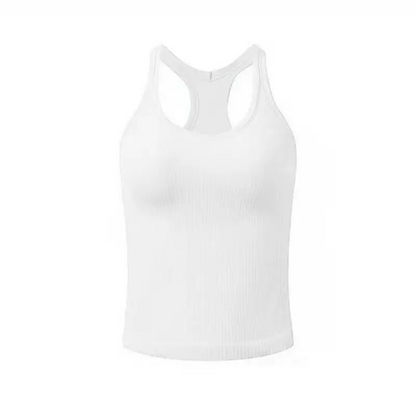 📢📢40% OFF !! ⏰Women's Ribbed Racerback Tank Top with Built-in Bra