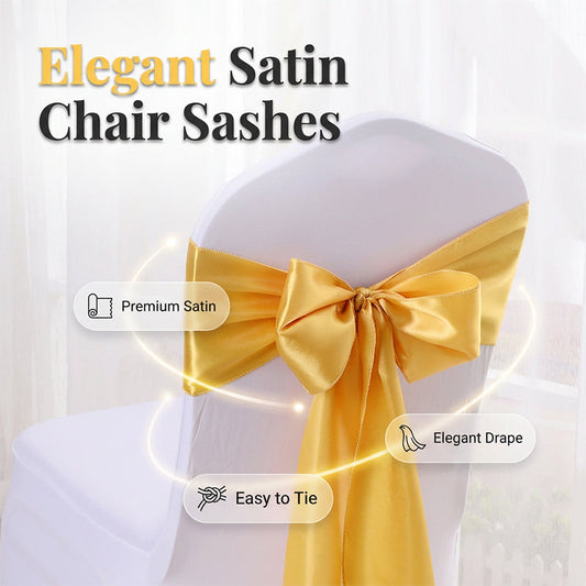 DIY Bow Tie Chair Cover Sash Ribbon