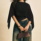 📢📢40% OFF !! ⏰Women's Elegant Chiffon Cape Sleeve Top