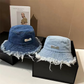 📢📢40% OFF !! ⏰Stylish Layered Fray Denim Sun Protection Hat