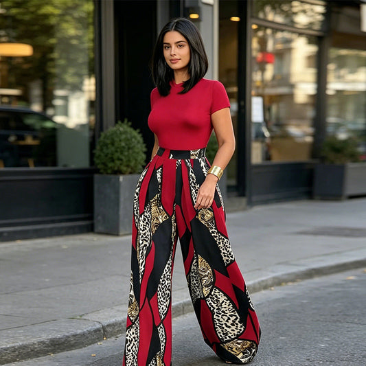 📢📢30% OFF !! ⏰Women's Top & Wide-Leg Pants 2-Piece Set