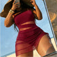 📢📢30% OFF !! ⏰Women's Sexy Mesh Patchwork One Piece Swimsuit