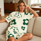 Unisex Floral Print T-Shirt and Shorts Set