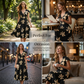 👗Women's Casual Printed V-Neck Ruffle Dress🌺