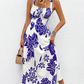 📢📢40% OFF !! ⏰Women's Floral Print Spaghetti Strap Dress🌿👗