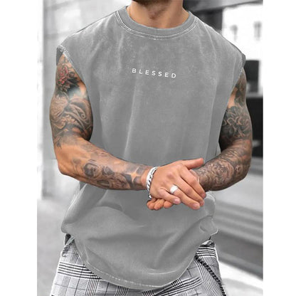 📢📢30% OFF !! ⏰Vintage Wash Loose Fit Gym Muscle Tee