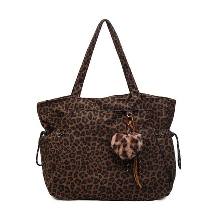 📢📢30% OFF !! ⏰ Leopard Print Canvas Shoulder Bag – Chic & Spacious ✨