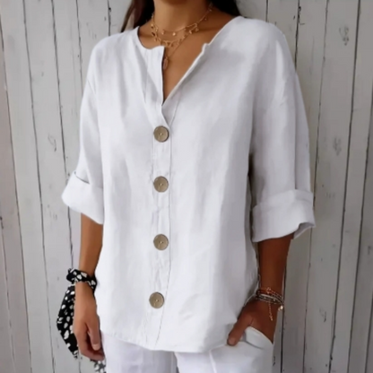 📢📢40% OFF !! ⏰Women's Loose Fashion Button Top