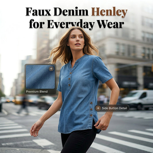 📢📢30% OFF !! ⏰Women's Breathable Casual Denim Look Top