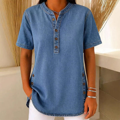 📢📢30% OFF !! ⏰Women's Breathable Casual Denim Look Top