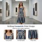 📢📢30% OFF !! ⏰ Women's Casual Printed Flowy Midi Dress – Lightweight, Relaxed Fit & Perfect for Beach, Brunch or Daily Wear ☀️