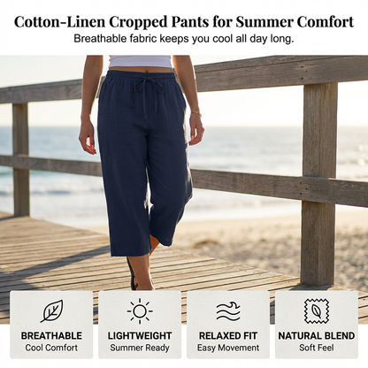 📢📢30% OFF !! ⏰Women's Cotton-Linen Blend Cropped Pants