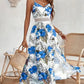 📢📢40% OFF !! ⏰Women’s Floral Print High Slit Spaghetti Strap Flowy Dress