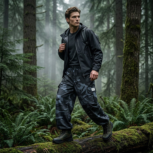 Men’s Casual Camouflage Pants with Drawstring