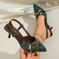 📢📢40% OFF !! ⏰Women's Pointed-Toe Slingback Heels with Metal Chain