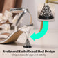 📢📢40% OFF !! ⏰Rhinestone Ankle Strap Sandals with Sculptural Heel